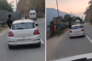 चलती गाड़ी में स्टंटबाजी करना युवक को पड़ा भारी, पुलिस ने लिया सख्त एक्शन